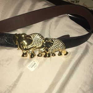 Vintage elegant leather belt 37